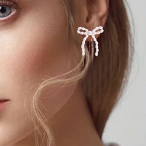 Elegant Bow Pearl Earrings